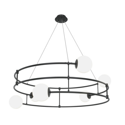 Maytoni Balance Lampada a sospensione grande struttura in metallo e diffusori a bocce in vetro Colore: Nero