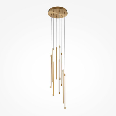 Maytoni - Light Stick - Lampada a sospensione moderna a LED con 9 diffusori pendenti in alluminio - 9 Lampadine Led Integrato 46W - Lumen 3350 - Gradi Kelvin 3000k Luce Calda - IP"0 - SKU: MOD236PL-L54