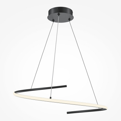 Maytoni Curve Lampada a sospensione moderna a LED in alluminio con diffusore in acrilico Colore: Nero
