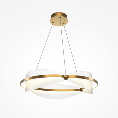 Maytoni - Breeze - Lampada a sospensione moderna a LED in alluminio e diffusore in acrilico - Colore: Ottone - 1 Lampadina Led Integrato 45W - Lumen 2700 - Gradi Kelvin 3000k Luce Calda - IP20 - SKU: MOD281PL-L45BS3K