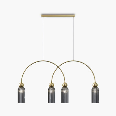 Maytoni - Antic - Lampada a sospensione moderna con struttura in metallo dalle linee eleganti - Colore: Grigio Fumè - 4 Lampadine - E14 - 40W - IP20 - SKU: MOD302PL-04GR