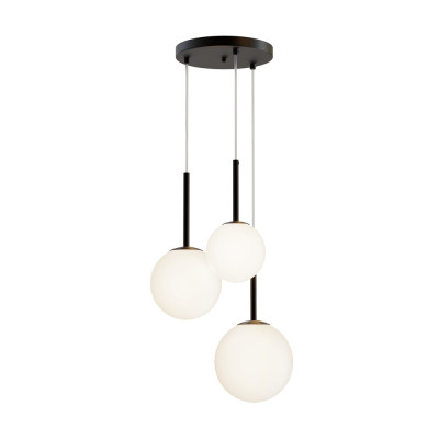Maytoni Basic Form Lampada a sospensione moderna in metallo con 3 pendenti in vetro rotondi Colore: Nero