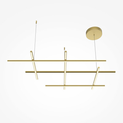Maytoni - Radiance - Lampada a sospensione moderna LED in alluminio e diffusore in acrilico - Colore: Oro - 1 Lampadina Led Integrato 80W - Lumen 3150 - Gradi Kelvin 3000k Luce Calda - IP20 - SKU: MOD278PL-L86G3K