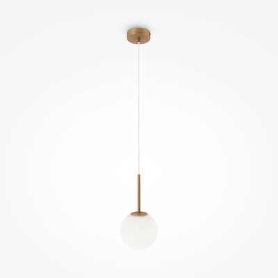 Maytoni Basic Form Lampada a sospensione piccola in metallo con un diffusore in vetro rotondo Colore: Oro
