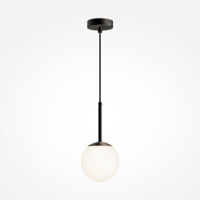 Maytoni Basic Form Lampada a sospensione piccola in metallo con un diffusore in vetro rotondo Colore: Nero