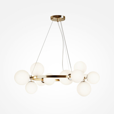 Maytoni Dallas Lampada a sospensione rotonda in metallo diffusori a boccia in vetro moderni Colore: Ottone