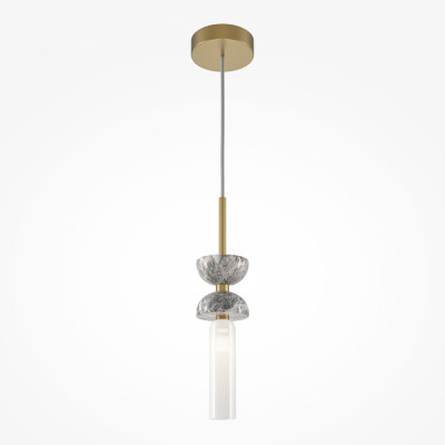Maytoni - Kyoto - Lampada a sospensione singola moderna con dettagli in marmo e diffusore in vetro - 1 Lampadina G9 28W - IP20 - SKU: MOD178PL-01