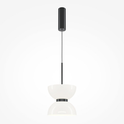 Maytoni - Kyoto - Lampada a sospensione singola moderna con diffusore in vetro a LED - Colore: Nero - 1 Lampadina - Led Integrato - 11W - Lumen 1300 - Gradi Kelvin 3000k Luce Calda - IP20 - SKU: MOD178PL-L11B3K
