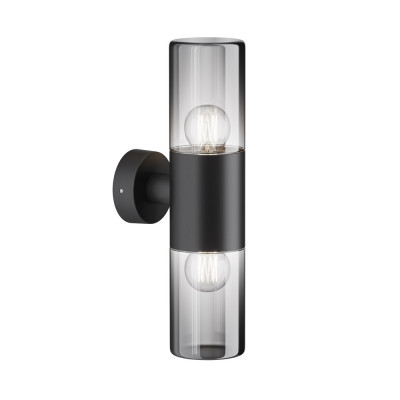 Maytoni - Amas - Lampada da muro per esterno struttura in alluminio e doppio diffusore in vetro - Colore: Grafite - 2 Lampadine E27 60W - IP54 - SKU: O432WL-02GF