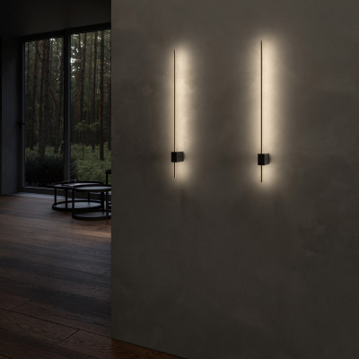 Maytoni Pars Lampada da parete a LED lineare con struttura in alluminio dal design moderno Colore: Oro/Nero