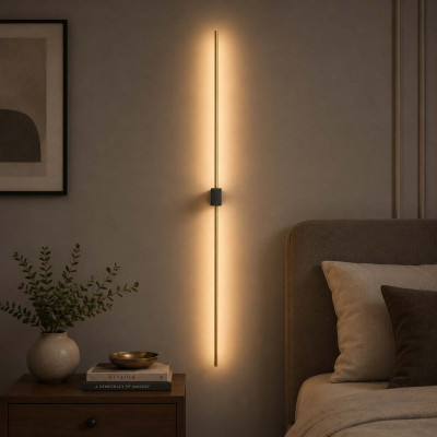 Maytoni Pars Lampada da parete a LED lineare doppio in alluminio dal design moderno Colore: Oro/Nero