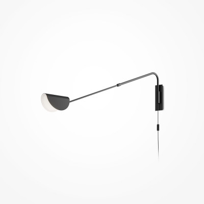 Maytoni - Mollis - Lampada da parete con struttura in metallo orientabile dal design moderno - Colore: Nero - 1 Lampadina G9 28W - IP 20 - SKU: MOD126WL-01B1