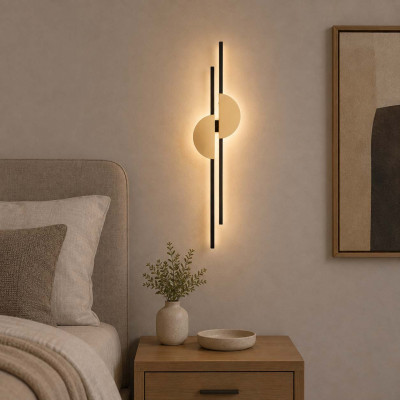 Maytoni Skyline Lampada da parete dx moderna in alluminio con doppio diffusore a led Colore: Ottone