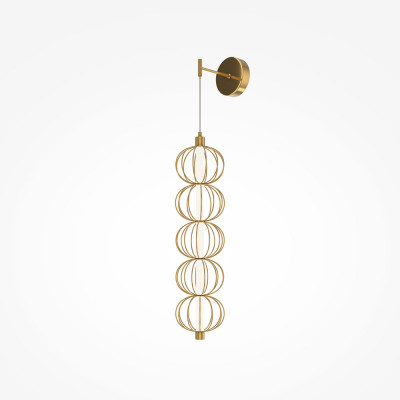 Maytoni - Golden Cage - Lampada da parete in metallo e diffusore in vetro con LED dal design moderno - Colore: Oro - 1 Lampadina Led Integrato 17W - Lumen 1100 - Gradi Kelvin 3000k Luce Calda - IP20 - SKU: MOD216WL-L10G3K