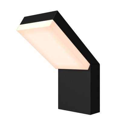 Maytoni - Paso - Lampada da parete per esterni e giardini con diffusore a lei dal design moderno - Colore: Nero - 1 Lampadina Led Integrato 12W - Lumen 865 - Gradi Kelvin 3000k Luce Calda - IP 54 - SKU: O595WL-L12B3K