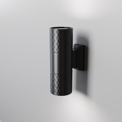 Maytoni Bowery Lampada da parete per esterno in alluminio con doppio diffusore in acrilico Colore: Nero