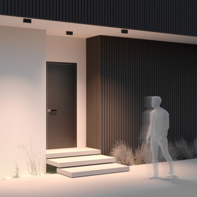 Maytoni - Ares - Lampada da soffitto a LED per esterni struttura in metallo e diffusore in vetro - 5 Lampadine Led Integrato 10W - Lumen 700 - Gradi Kelvin 3000k Luce Calda - IP54 - SKU: O309CL-L10