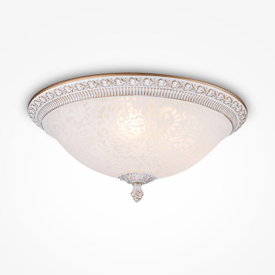 Maytoni - Pascal - Lampada da Soffitto classica struttura in metallo e paralume in vetro - Colore: Bianco - 3 Lampadine E27 40W - IP 20 - SKU: C908-CL-03-W