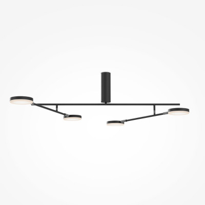 Maytoni - Fad - Lampada da soffitto in metallo con 4 diffusori a led dal design moderno - Colore: Nero - 4 Lampadine Led Integrato 26W - Lumen 1450 - Gradi Kelvin 3000k Luce Calda - IP20 - SKU: MOD070CL-L30B3K