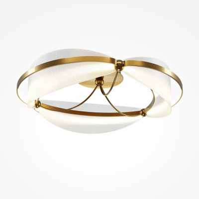 Maytoni - Breeze - Lampada da soffitto in metallo con diffusore a led dal design moderno - Colore: Ottone - 1 Lampadina Led Integrato 45W - Lumen 2700 - Gradi Kelvin 3000k Luce Calda - IP20 - SKU: MOD281CL-L45BS3K