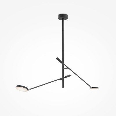 Maytoni - Fad - Lampada da soffitto in metallo con due diffusori a led dal design moderno - Colore: Nero - 2 Lampadine Led Integrato 15W - Lumen 800 - Gradi Kelvin 3000k Luce Calda - IP20 - SKU: MOD070CL-L15B3K1