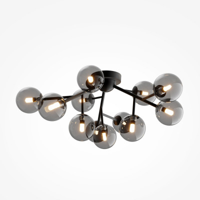 Maytoni - Dallas - Lampada da soffitto piccola moderna in metallo con diffusori a boccia in vetro - Colore: Nero - 12 Lampadine - G9 - 28W - IP 20 - SKU: MOD545CL-12B