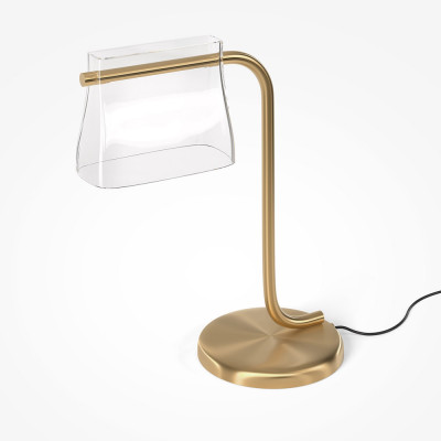  Maytoni - Cabaret - Lampada da tavolo a LED in metallo con diffusore in vetro dal design moderno - Colore: Ottone - 1 Lampadina Led Integrato 8W - Lumen 850 - Gradi Kelvin 3000k Luce Calda - IP20 - SKU: MOD170TL-L8BS3K 