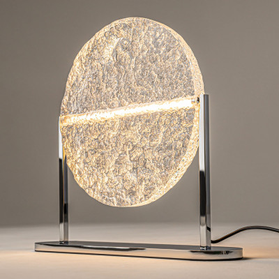  Maytoni - Mangata - Lampada da tavolo con base in metallo e diffusore in acrilico a led dimmerabile - Colore: Cromato - 1 Lampadina Led Integrato 7W - Lumen 250 - Gradi Kelvin 3000k Luce Calda - IP20 - SKU: MOD387TL-L8CH3K 
