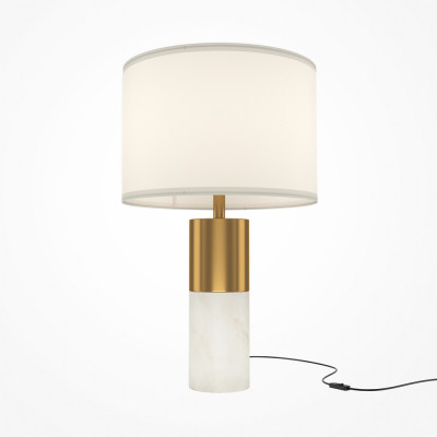  Maytoni - Bianco - Lampada da tavolo dal design moderno ed elegante con paralume in tessuto - 1 Lampadina E27 60W - IP 20 - SKU: Z030TL-01BS 