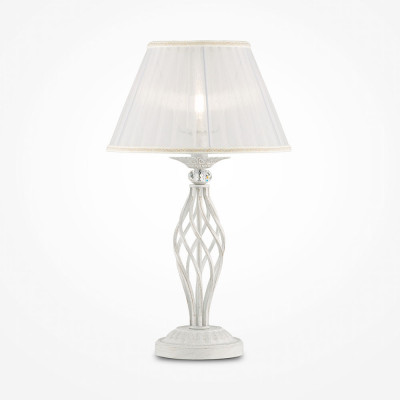  Maytoni - Grace - Lampada da Tavolo in stile classico con paralume in tessuto - Colore: Bianco/Oro - 1 Lampadina E14 40W - IP20 - SKU: ARM247-00-G 