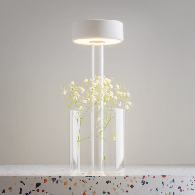 Maytoni - AI Collaboration - Lampada da tavolo in vetro dal design moderno con diffusore a LED ricaricabile - Colore: Bianco - 1 Lampadina - Led Integrato - 3W - Lumen 120 - Gradi Kelvin 2200k-4000k - IP20 - SKU: MOD229TL-L3W3K1