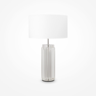  Maytoni - Muse - Lampada da tavolo in vetro dal design moderno con paralume in tessuto e pvc - 1 Lampadina E27 60W - IP 20 - SKU: MOD304TL-01 