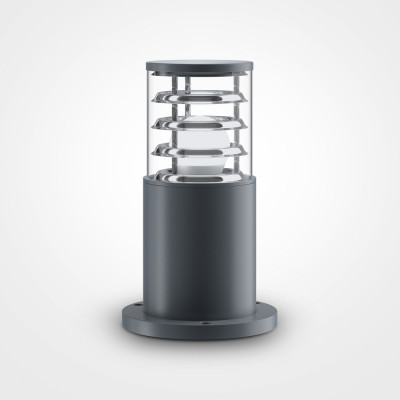 Maytoni - Bronx - Lampioncino da giardino con diffusore in vetro dal design moderno - Colore: Grigio - 1 Lampadina E27 60W - IP 54 - SKU: O576FL-01GR