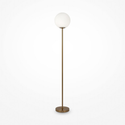 Maytoni Ring Lampada da terra con struttura in metallo e diffusore in vetro a boccia Colore: Ottone