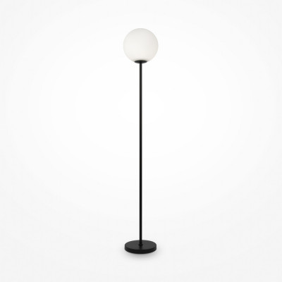 Maytoni Ring Lampada da terra con struttura in metallo e diffusore in vetro a boccia Colore: Nero