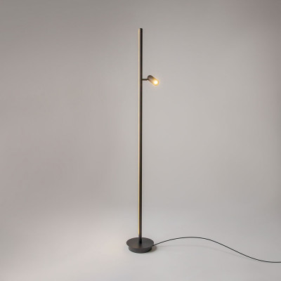 Maytoni Thin Lampada da terra in metallo con diffusore a led dimmerabile Colore: Nero