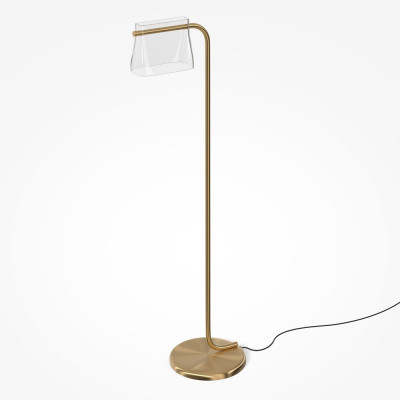 Maytoni - Cabaret - Lampada da terra piantana a LED in metallo con diffusore in vetro - Colore: Ottone - 1 Lampadina Led Integrato 8W - Lumen 850 - Gradi Kelvin 3000k Luce Calda - IP20 - SKU: MOD170FL-L8BS3K