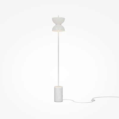 Maytoni Kyoto Lampada da terra piantana moderna con base in marmo e diffusore in vetro Colore: Bianco