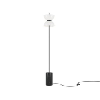 Maytoni Kyoto Lampada da terra piantana moderna con base in marmo e diffusore in vetro Colore: Nero