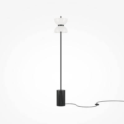 Maytoni - Kyoto - Lampada da terra piantana moderna con base in marmo e diffusore in vetro - 1 Lampadina Led Integrato 11W - Lumen 1450 - Gradi Kelvin 3000k Luce Calda - IP20 - SKU: MOD178FL-L11