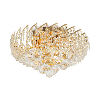 Maytoni - Karolina - Lampadario classico con pendenti in cristallo e struttura in metallo - Colore: Oro - 6 Lampadine E14 40W - IP20 - SKU: DIA120-06-G