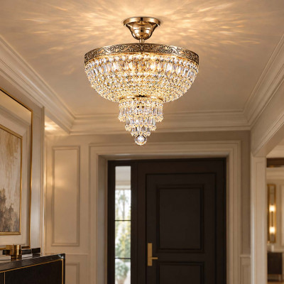 Maytoni Palace Lampadario classico con struttura in metallo e pendenti in cristallo Colore: Oro