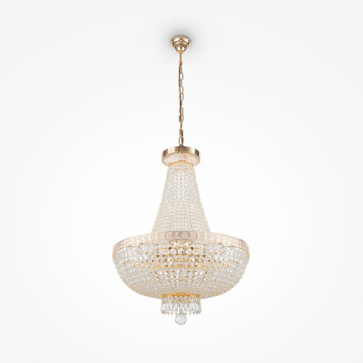 Maytoni - Bella - Lampadario grande con dettagli in cristallo in stile classico - Colore: Oro - 8 Lampadine E14 60W - IP20 - SKU: DIA750-TT50-WG