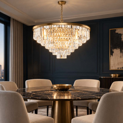 Maytoni Revero Lampadario grande in metallo con diffusori in vetro in stile moderno Colore: Ottone