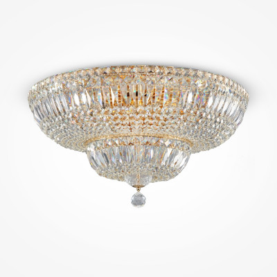 Maytoni - Basfor - Lampadario grande in metallo e dettagli in cristallo taglio diamante - Colore: Oro - 16 Lampadine - E14 - 60W - IP20 - SKU: DIA100-CL-16-G