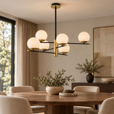 Maytoni Nostalgia Lampadario in stile moderno in metallo con 6 diffusori Colore: Oro