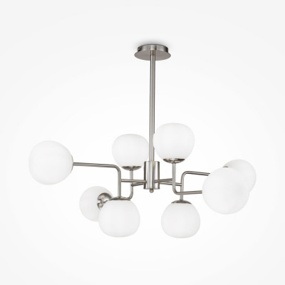 Maytoni - Erich - Lampadario moderno con bracci regolabili in metallo - Colore: Nichel - 8 Lampadine E14 40W - IP20 - SKU: MOD221-PL-08-N