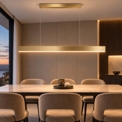Maytoni Step Lampadario moderno con diffusore LED lineare Colore: Oro