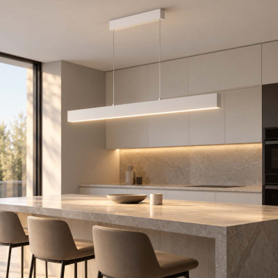 Maytoni Step Lampadario moderno in alluminio con diffusore a LED lineare Colore: Bianco