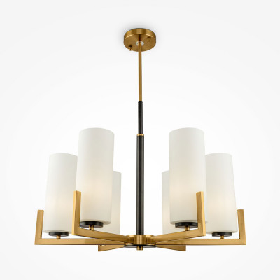 Maytoni - Fortano - Lampadario piccolo con sei diffusori in vetro in stile moderno - Colore: Ottone - 6 Lampadine E27 40W - IP20 - SKU: MOD089PL-06BS